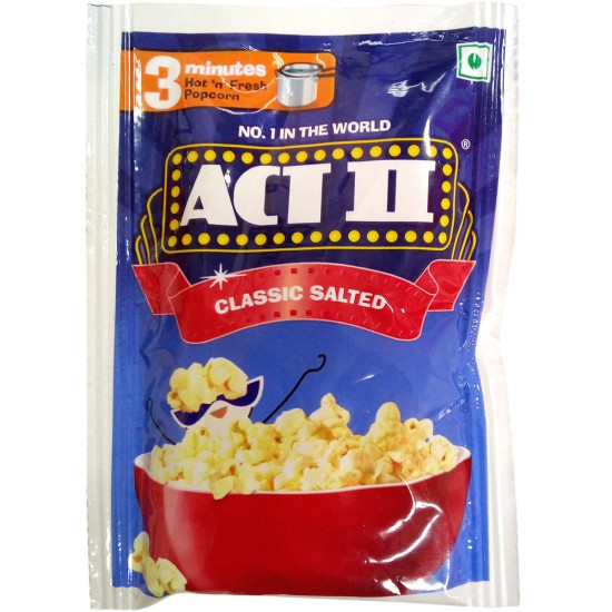 Act II Instant Popcorn - Classic Salted 30 g + 10 g Extra (Pack of 3)