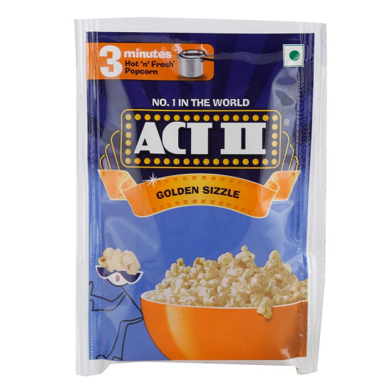Act II Instant Popcorn - Golden Sizzle 30 g + 10 g Extra (Pack of 3)