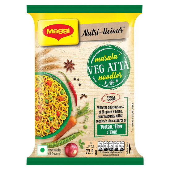 Maggi Masala Veg Atta Noodles 72.5 g (Pack of 3)