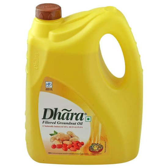 Dhara Filtered Groundnut Oil Plastic Jar 5 L