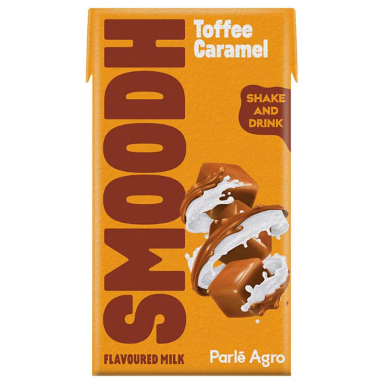 Parle Agro Smoodh Toffee Caramel Flavoured Milk 80 ml (Tetra Pack of 3)