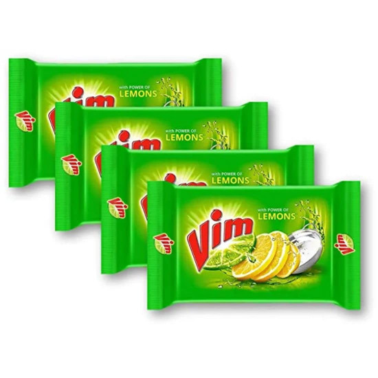 Vim Lemon Dishwash Bar 90 g (Pack of 4)