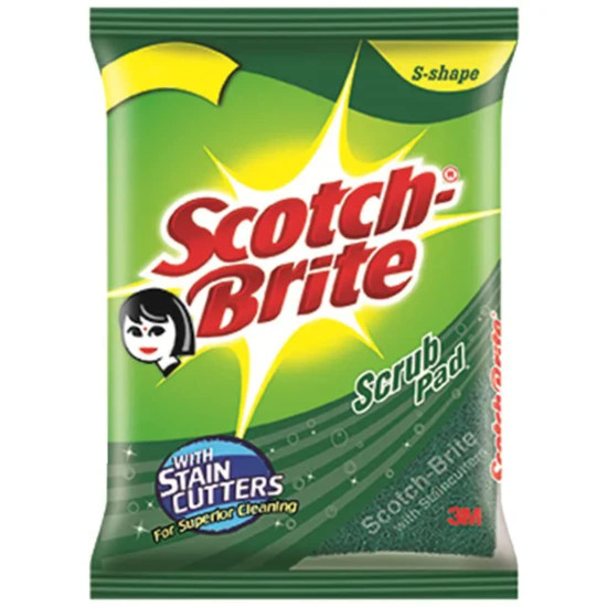 Scotch-Brite S-Shape Scrub Pad (7 cm X 7.5 cm) 3 pcs