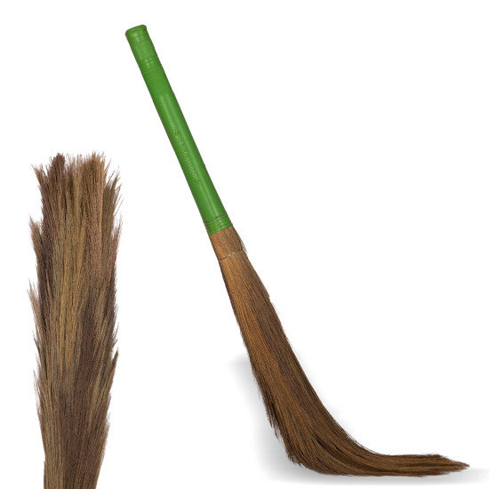 Jambo Natural Grass Broom with Plastic Handle 132 cm