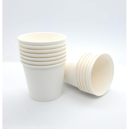 Disposable Paper Cups for Hot & Cold Beverages (200 ml 50 Pcs) | Glass 