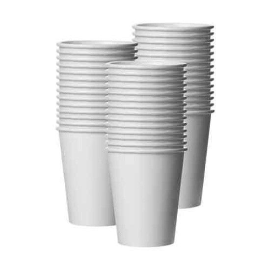 Disposable Paper Cups for Hot & Cold Beverages (250 ml 50 Pcs) | Glass