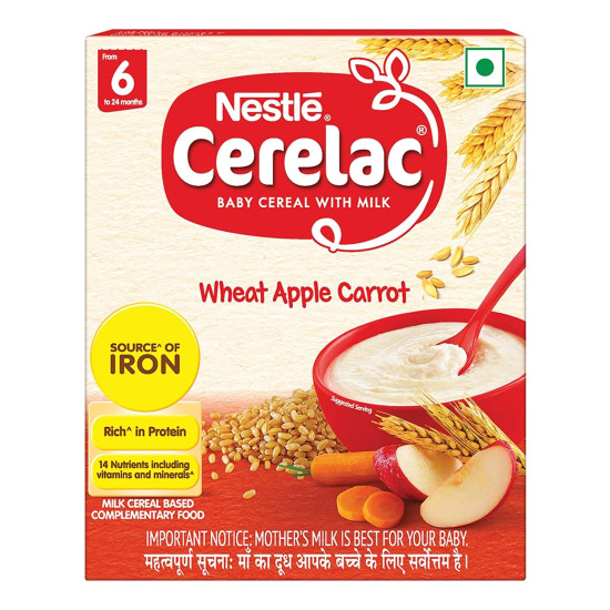 Nestle Cerelac Stage 1 Wheat Apple Baby Cereal With Milk 300 g 