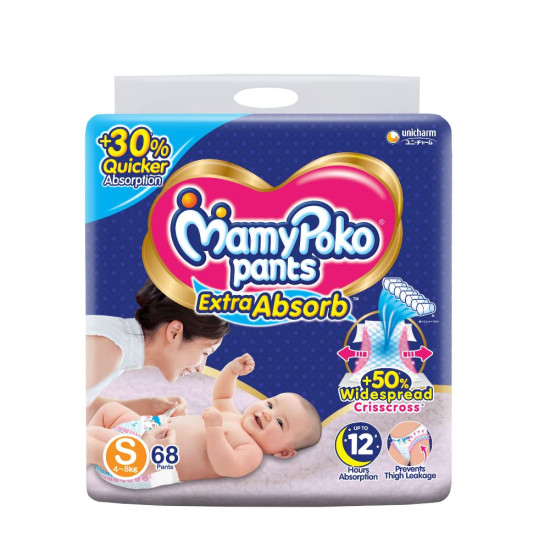 MamyPoko Extra Absorb Pants (S) 68 count (4 - 8 kg)
