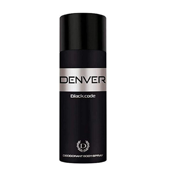 Denver Black Code Deodorant Body Spray for Men 200 ml