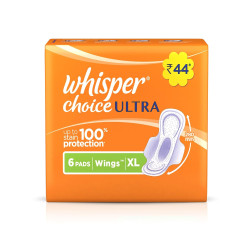 Whisper Choice Ultra Sanitary Napkin with Wings (XL) 6 pads