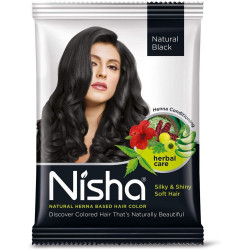 Nisha Natural Henna Based Hair Colour - Natural Black 15 g Nisha Natural Henna Based Hair Colour - Natural Black 15 g