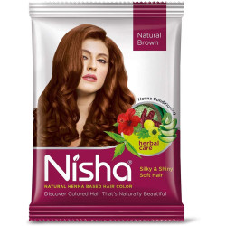 Nisha Natural Henna Based Hair Colour - Natural Brown 15 g Nisha Natural Henna Based Hair Colour - Natural Brown 15 g