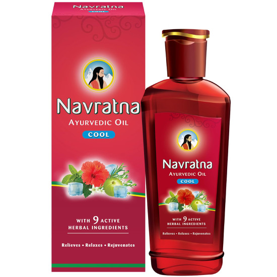 Navratna Ayurvedic Cool Hair Oil with 9 Active Herbal Ingredients 270 ml