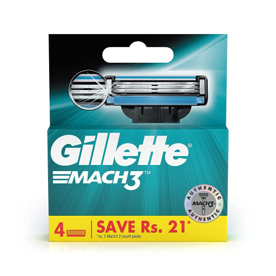 Gillette Mach3 Razor Blade Cartridge (4 Pcs)