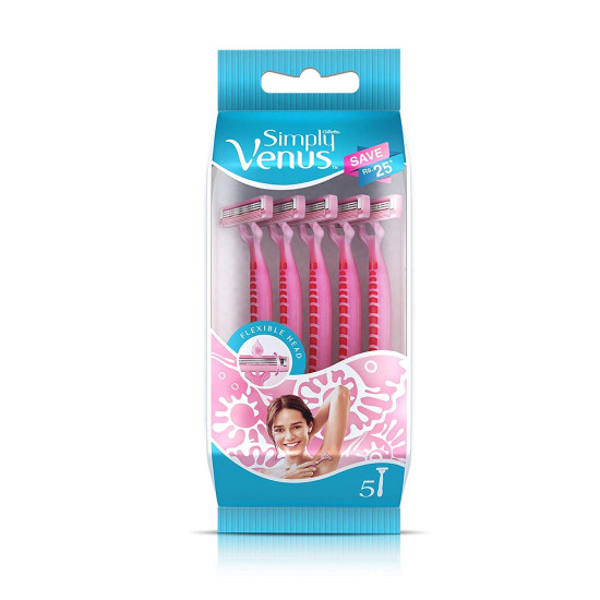 Gillette Simply Venus Pink Disposable Razors for Women (5 pcs)
