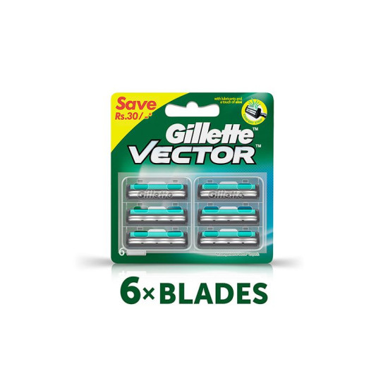 Gillette Vector Razor Blade Cartridges (6 Pcs)