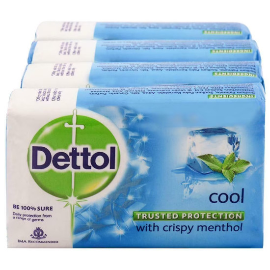 Dettol Cool Bar Soap with Crispy Menthol 125 g (Pack of 4) 
