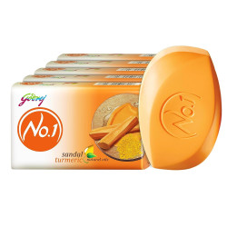Godrej No.1 Sandal and Turmeric Bath Soap 100 g (Buy 4 Get 1 Free)