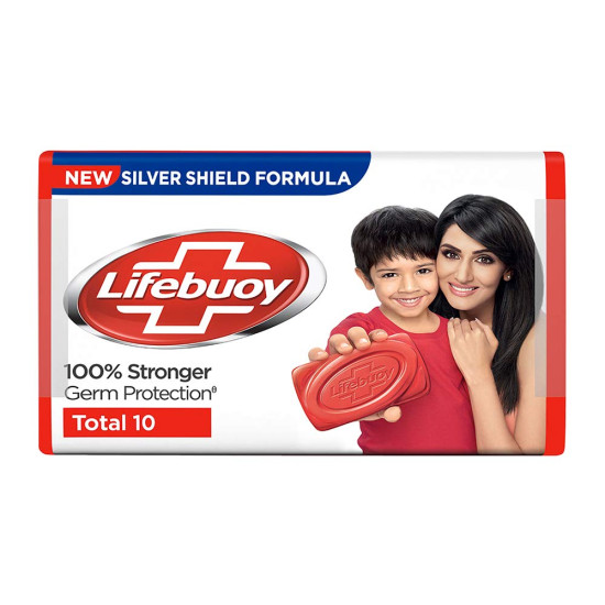 Lifebuoy Total 10 Germ Protection Bathing Soap 125 g (Pack of 4)