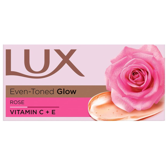 Lux Rose Vitamin C + E Even Toned Glow Soap Bar 100 g (Buy 4 Get 1)