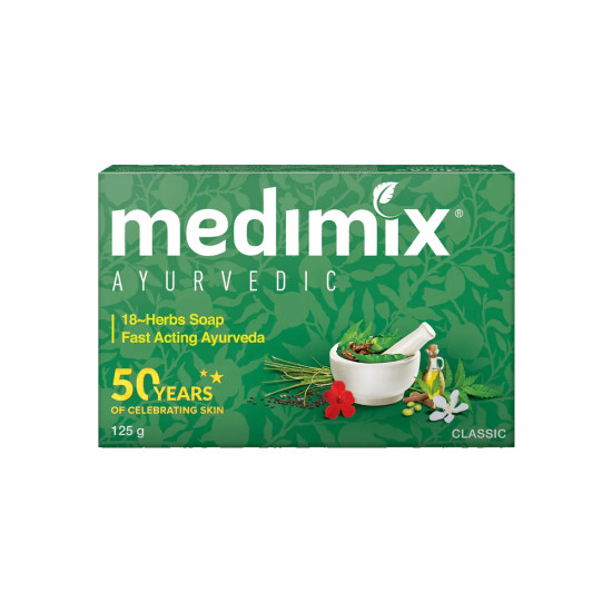 Medimix Ayurvedic 18-Herbs Classic Soap 125 g (Pack of 3) - Regular