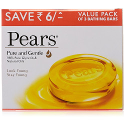 Pears Pure & Gentle Soap with Natural Oils 125 g | Regular (Pack of 3)
