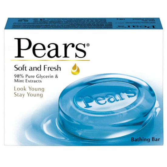 Pears Soft & Fresh Soap with Mint Extracts 125 g | Blue