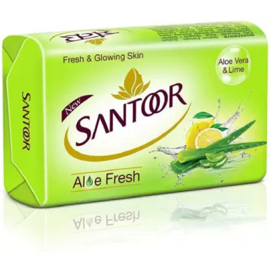 Santoor Aloe Vera & Lime Soap 100 g (Pack of 4)