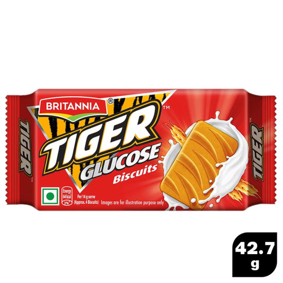 Britannia Tiger Glucose Biscuits 42.7 g (Pack of 12)