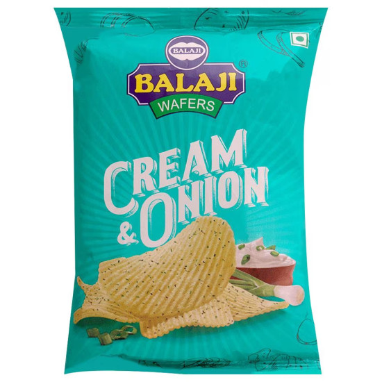 Balaji Cream & Onion Potato Wafers 35 g (Pack of 3)