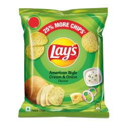 Lay's American Style Cream & Onion Potato Chips 28 g (Pack of 3) Lay's American Style Cream & Onion Potato Chips 28 g (Pack of 3)