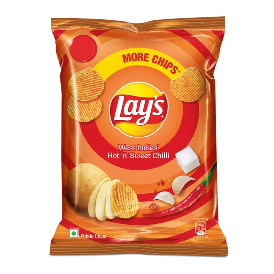 Lay's Hot 'n' Sweet Chilli Potato Chips 28 g (Pack of 3)