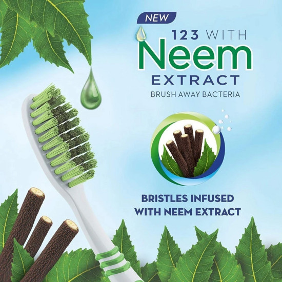 Oral-B Extra Medium Bristles Toothbrush With Neem Extarct 
