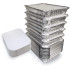 Aluminium Silver Foil Storage Disposable Containers with Lid 250 ml (100 pcs)