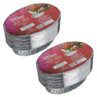 Aluminium Silver Foil Storage Disposable Containers with Lid 600 ml (100 pcs)