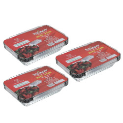 Aluminium Silver Foil Storage Disposable Containers with Lid 750 ml (100 pcs)