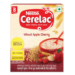 Nestle Cerelac Stage 2 Wheat Apple Cherry Baby Cereal With Milk 300 g  Nestle Cerelac Stage 2 Wheat Apple Cherry Baby Cereal With Milk 300 g