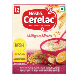 Nestle Cerelac Stage 4 Multigrain Fruit Baby Cereal With Milk 300 g  Nestle Cerelac Stage 4 Multigrain Fruit Baby Cereal With Milk 300 g