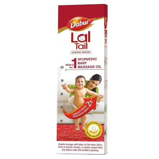 Dabur Lal Tail - Ayurvedic Baby Massage Oil, Clinically Tested 2x Faster Physical Growth (50 ml)