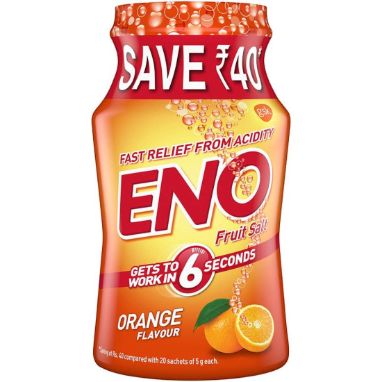 Eno Fruit Salt Orange Flavour Bottle 100 g